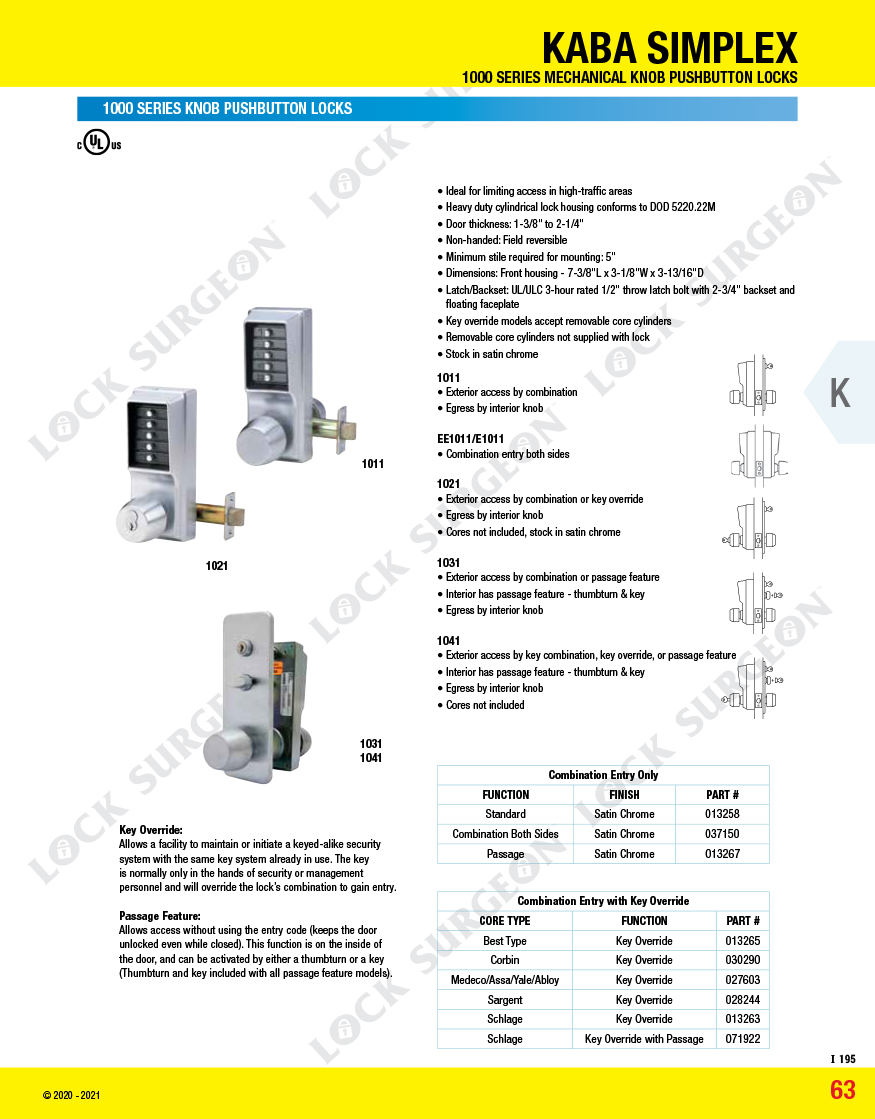 Kaba Simplex Push-button Entry-Kaba Simplex 1000Series Mechanical Knob Push-button Locks Kelowna.
