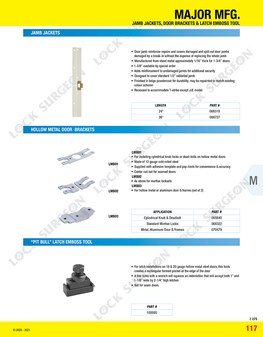 Misc Commercial Hardware-Jamb Jackets-Door Brackets-Latch Emboss Tool Kelowna.