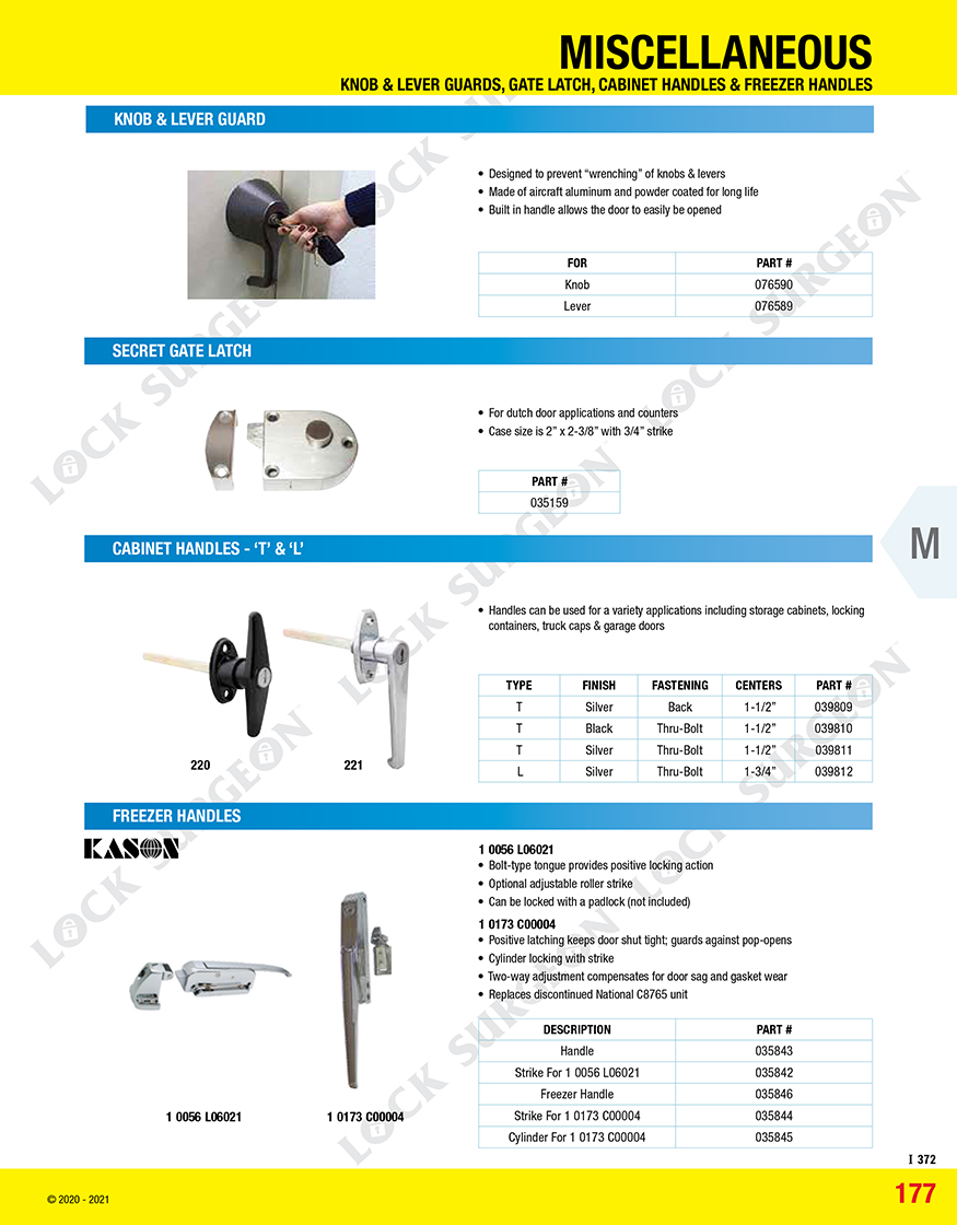 Misc Commercial Hardware-Knob and Lever Guards-Gate Latch-Cabinet Handles-Freezer Handles Kelowna.